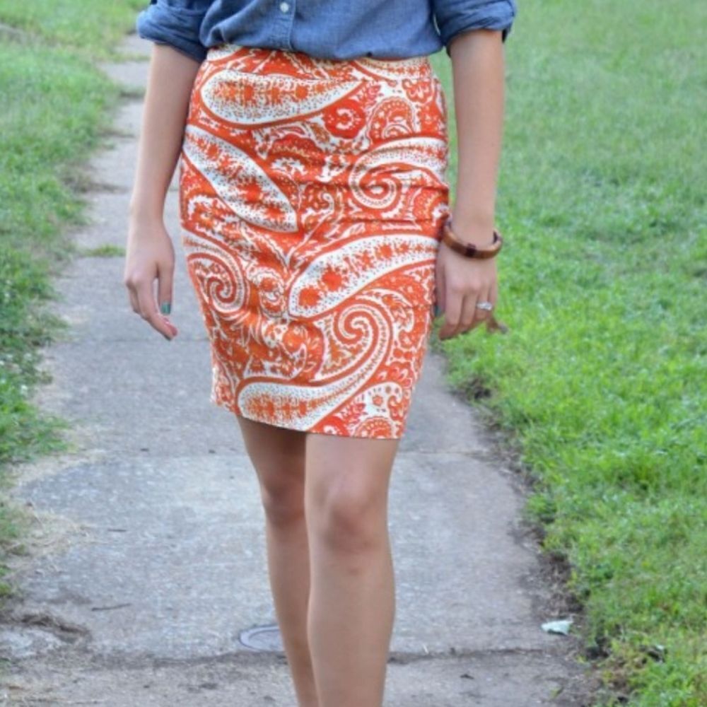 J. Crew The Pencil Skirt Paisley Coastal Print - Picture 7 of 7
